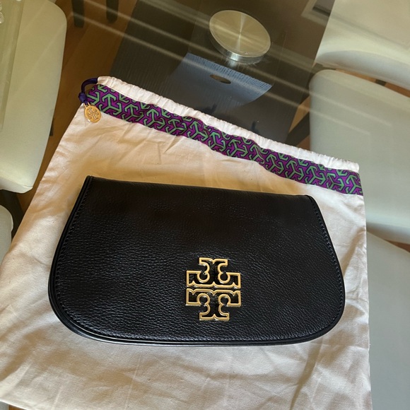 Tory Burch Black Leather Clutch